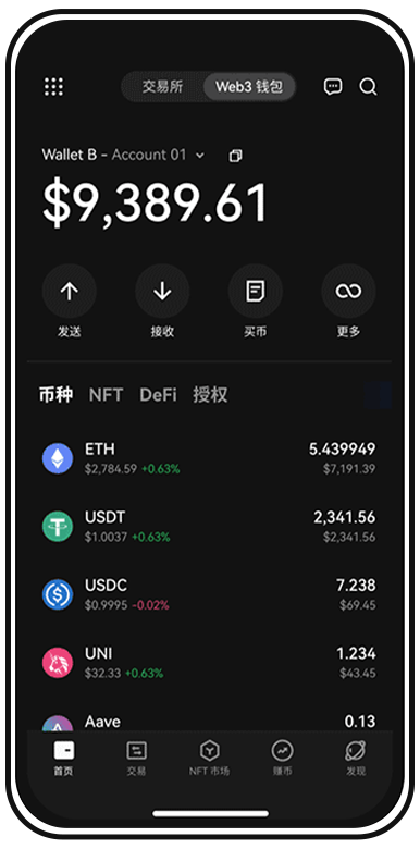 cGPay钱包页面展示
